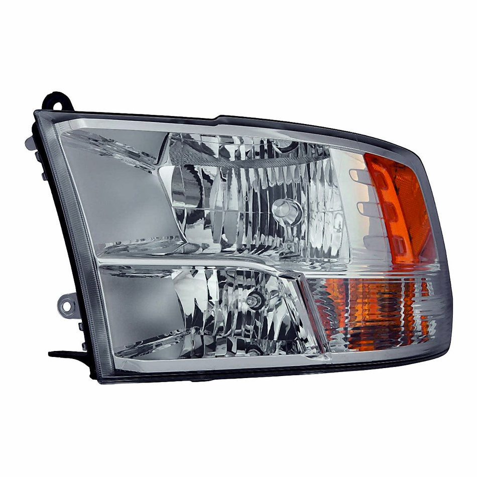 2013-2018 Ram 1500 Headlight Driver Side Chrome Halogen Without Projector Type Exclude Dually Models 1St Design Without Extra Reflector – CH2502282