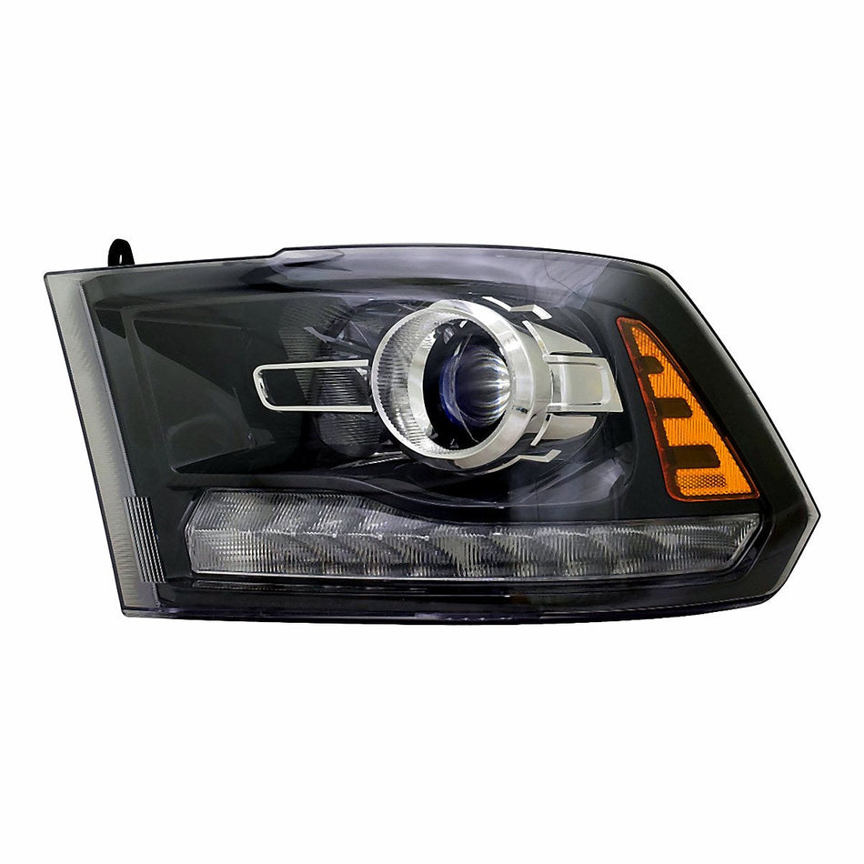 2016-2018 Ram 1500 Headlight Driver Side Halogen Projector Type Black Bezel Without Logo – CH2502289