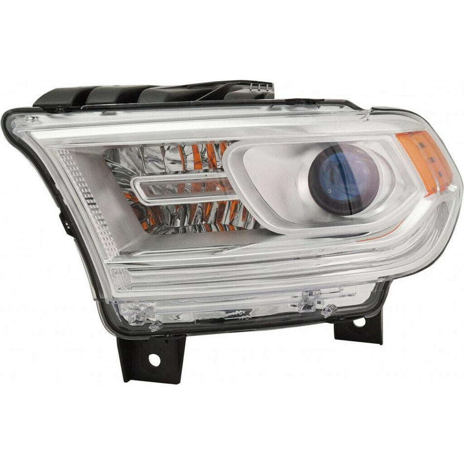 2016-2021 Dodge Durango Headlight Driver Side Without Led Lamp Chrome Trim 