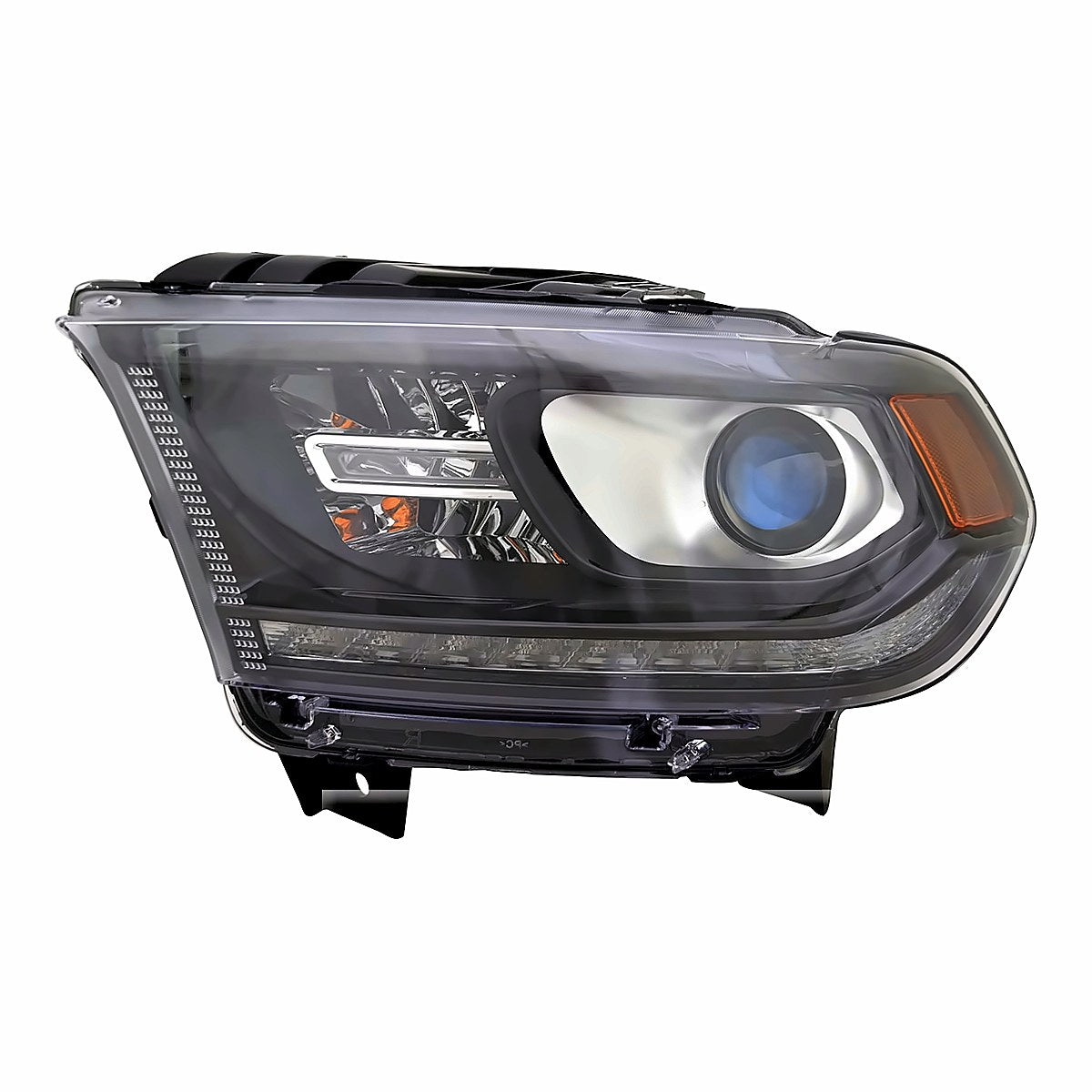 2016-2021 Dodge Durango Headlight Driver Side Halogen Black Bezel With Led Drl – Front View (CH2502305)