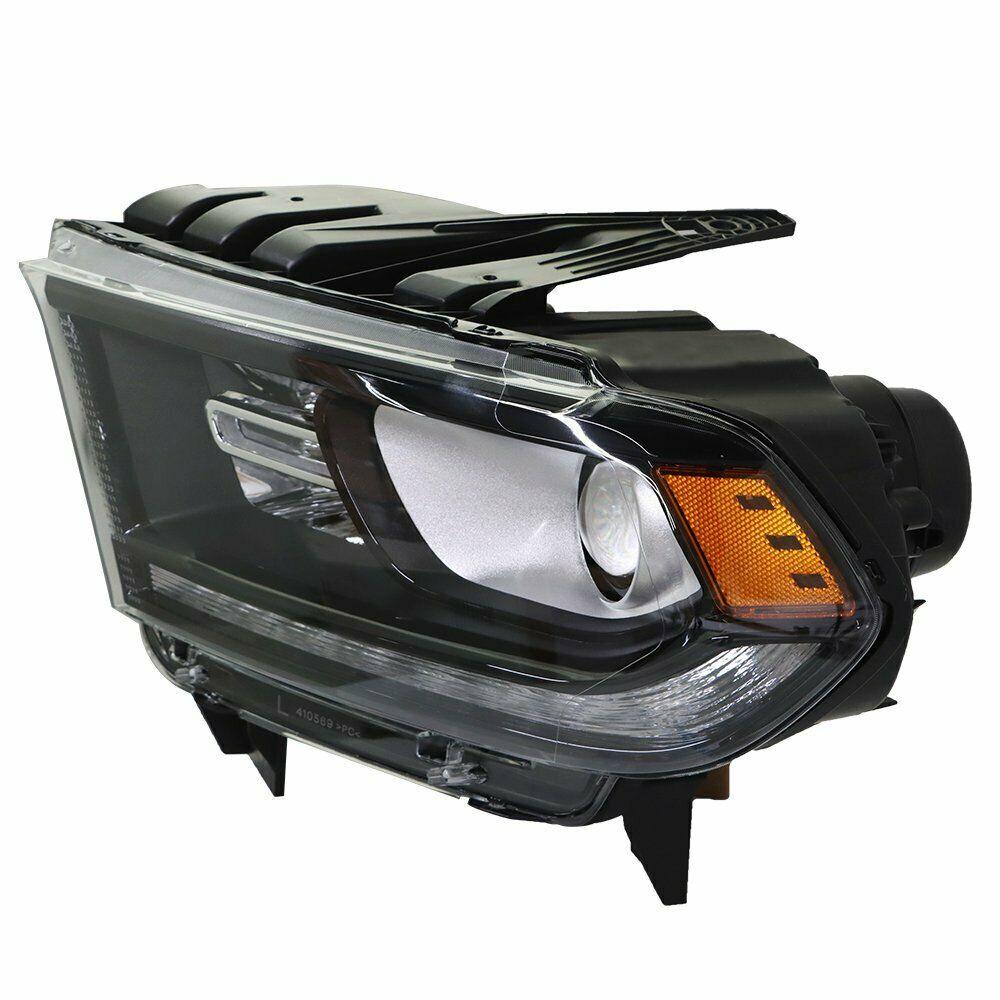 2016-2021 Dodge Durango Headlight Driver Side Halogen Black Bezel With Led Drl 