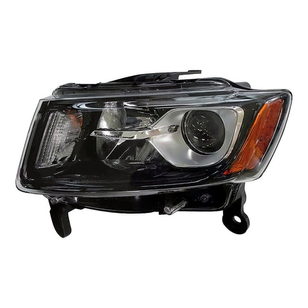2014-2016 Jeep Grand_Cherokee Headlight Driver Side Halogen Std Type Black Bezel – Front View (CH2502308)