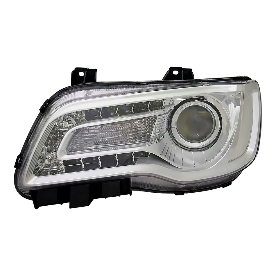 2018-2023 Chrysler 300 Headlight Driver Side Halogen With Chrome Bezel Projector Type – Front View (CH2502322)