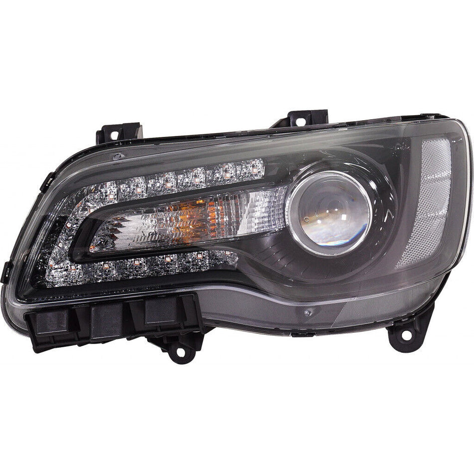 2018-2023 Chrysler 300 Headlight Driver Side Halogen Black Projection Type 