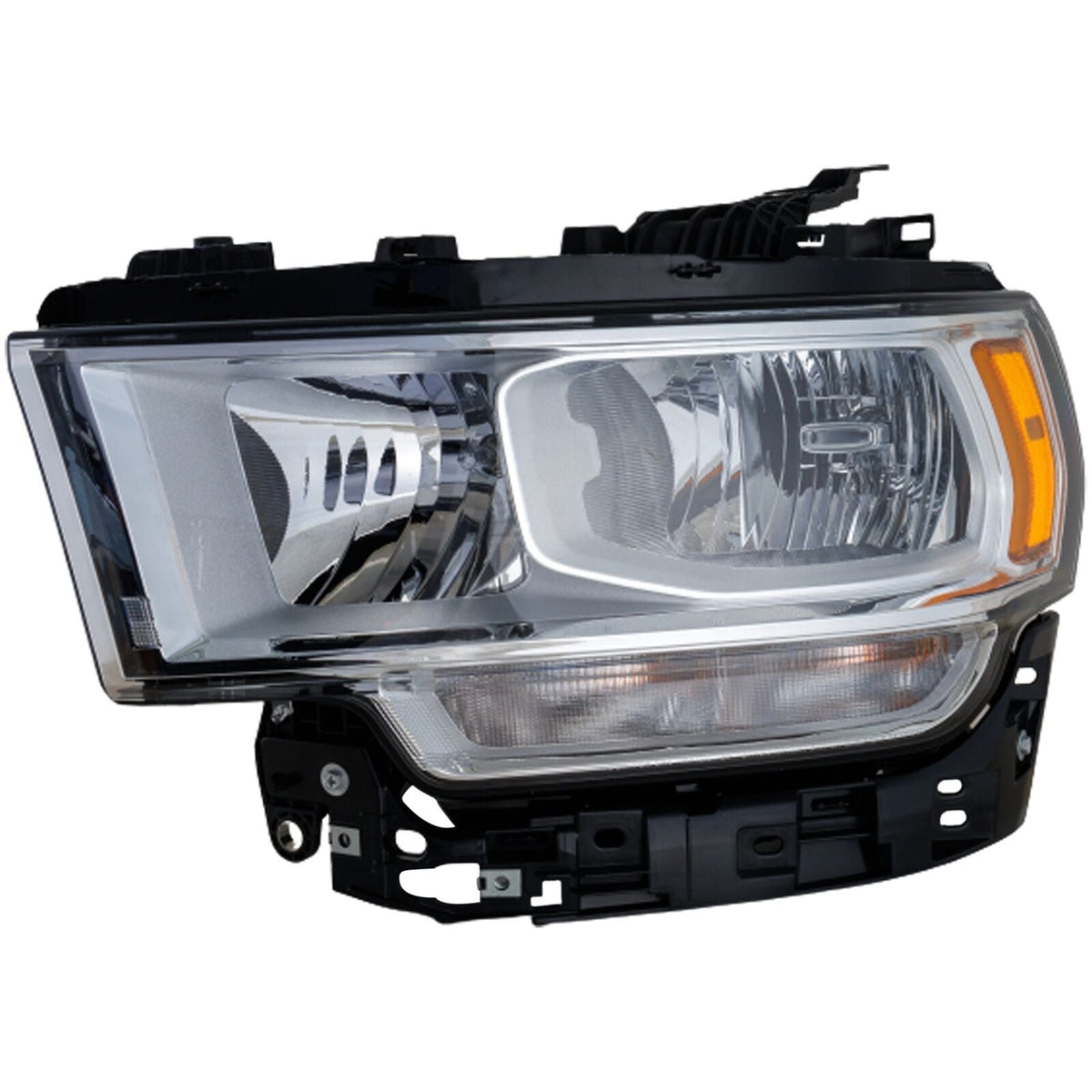 2019-2024 Ram 2500 Headlight Driver Side Halogen Chrome Bezel Without Logo 