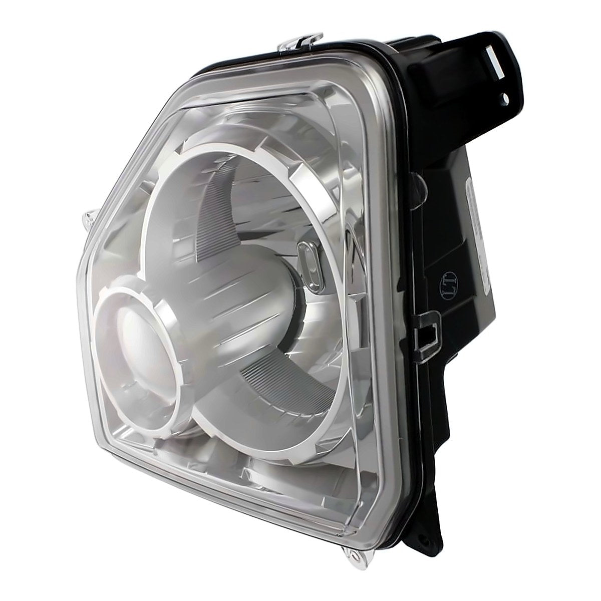 2008-2012 Jeep Liberty Headlight Passenger Side Chrome Bezel Without Fog Light Round Bulb Shield – Side View (CH2503234)