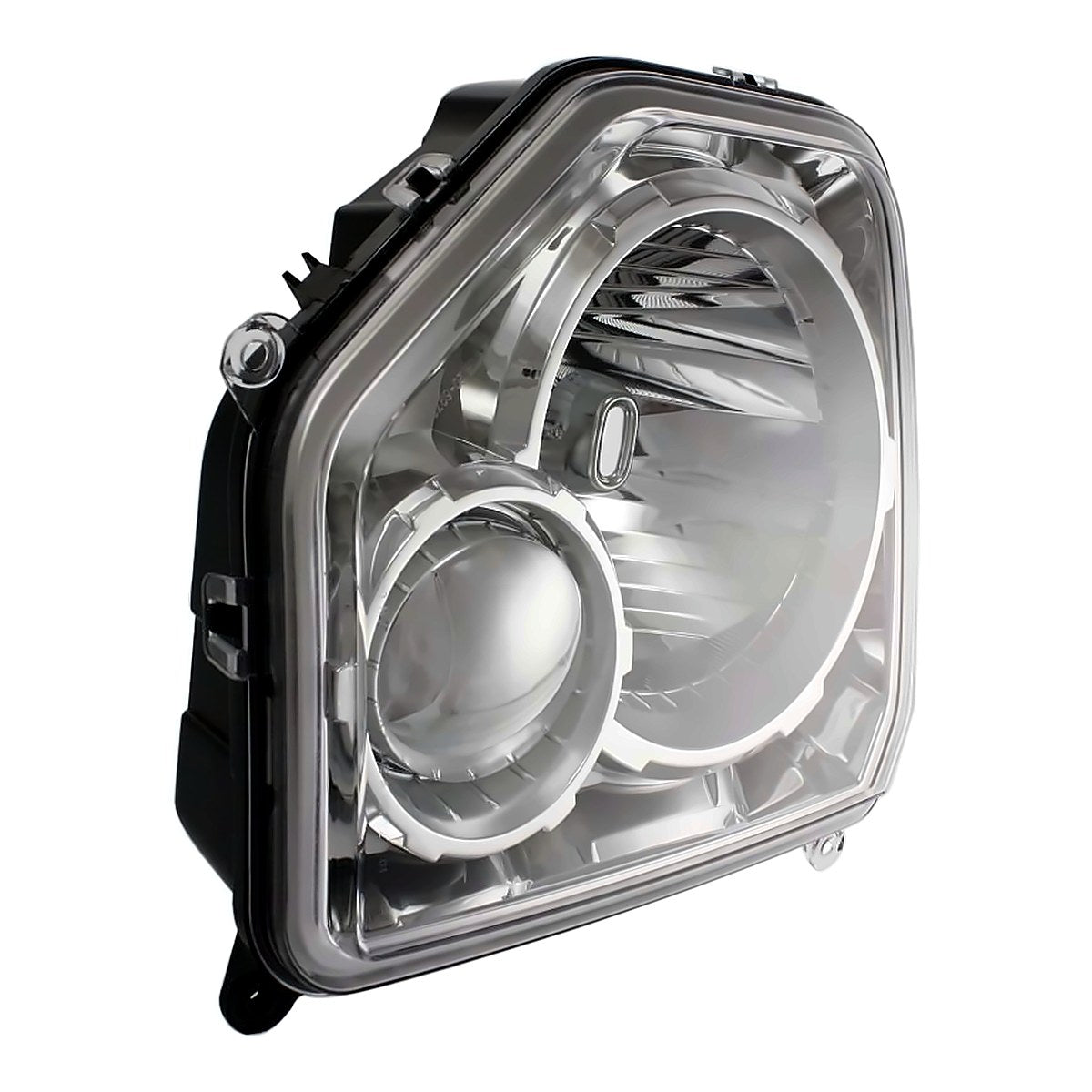 2008-2012 Jeep Liberty Headlight Passenger Side Chrome Bezel Without Fog Light Round Bulb Shield – Detail View (CH2503234)
