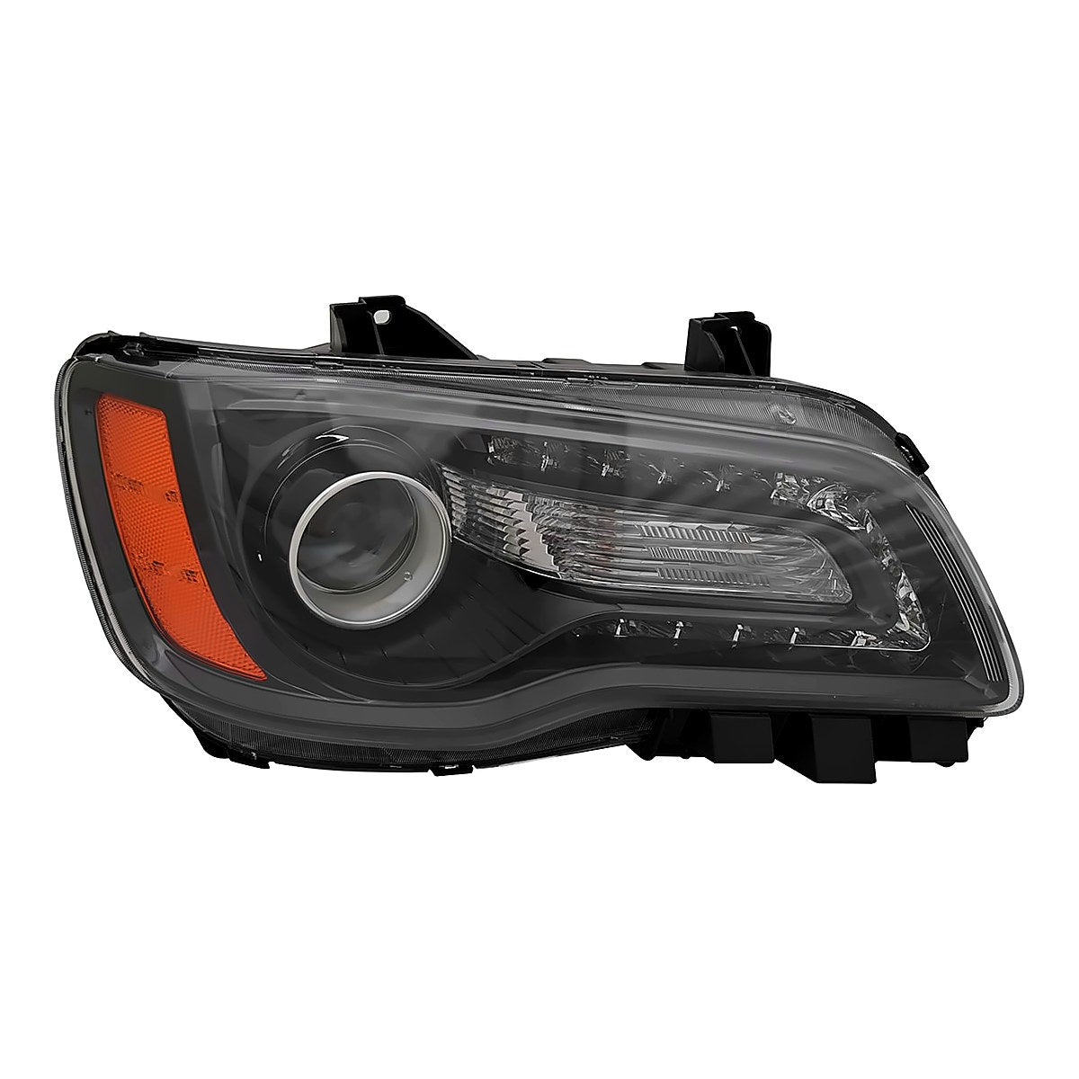2012-2014 Chrysler 300 Headlight Passenger Side Halogen Black Bezel – Front View (CH2503235)