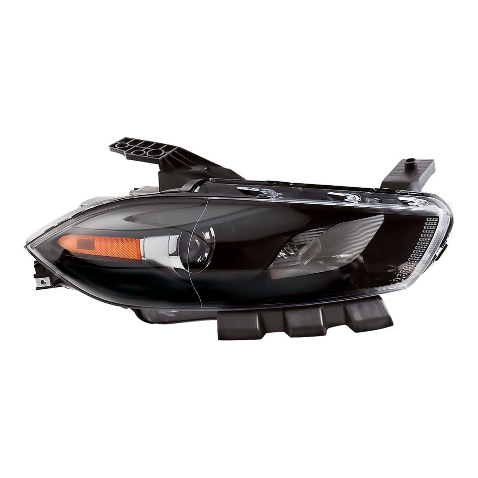 2013-2015 Dodge Dart Headlight Passenger Side Halogen Black Bezel – Front View (CH2503240)