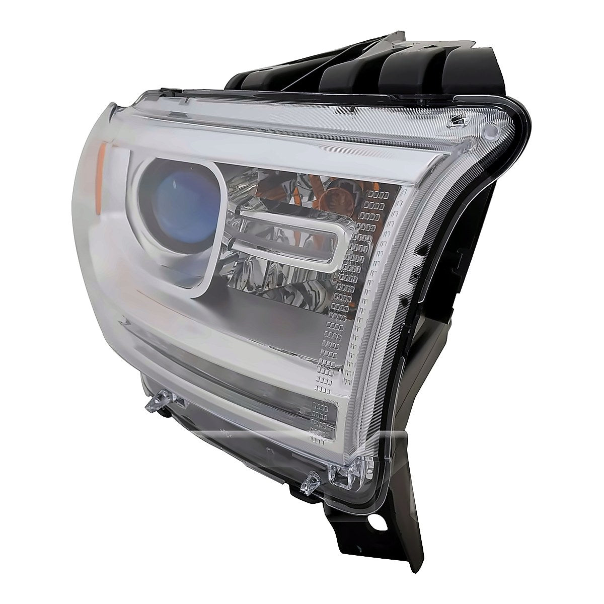 2014-2015 Dodge Durango Headlight Passenger Side Halogen Chrome Bezel With Led Drl – Angle View (CH2503257)