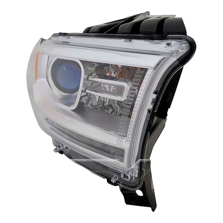 2014-2015 Dodge Durango Headlight Passenger Side Halogen Chrome Bezel With Led Drl – Angle View (CH2503257)