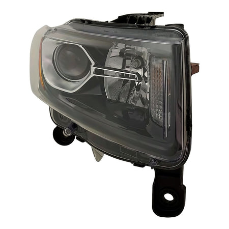 2014-2016 Jeep Grand_Cherokee Headlight Passenger Side Halogen Std Type Black Bezel – Angle View (CH2503308)