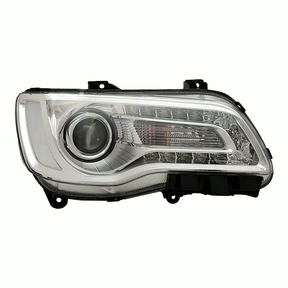 2018-2023 Chrysler 300 Headlight Passenger Side Halogen With Chrome Bezel Projector Type – Front View (CH2503322)