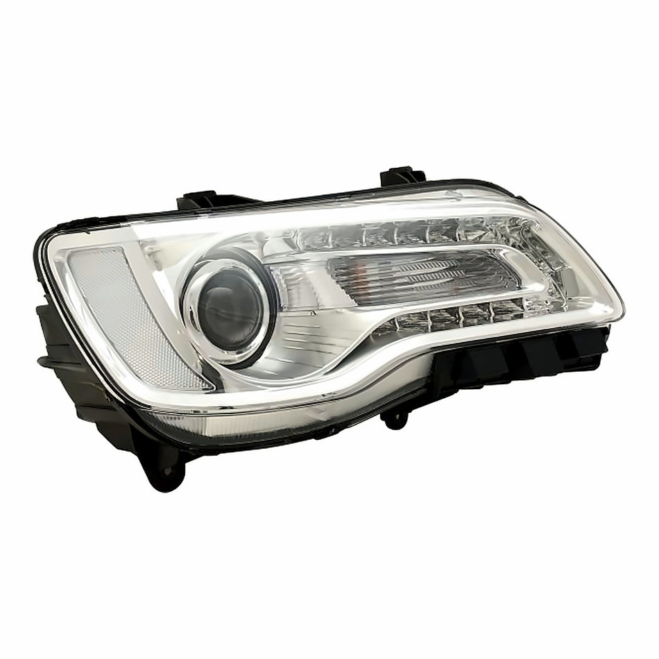 2018-2023 Chrysler 300 Headlight Passenger Side Halogen With Chrome Bezel Projector Type – Side View (CH2503322)