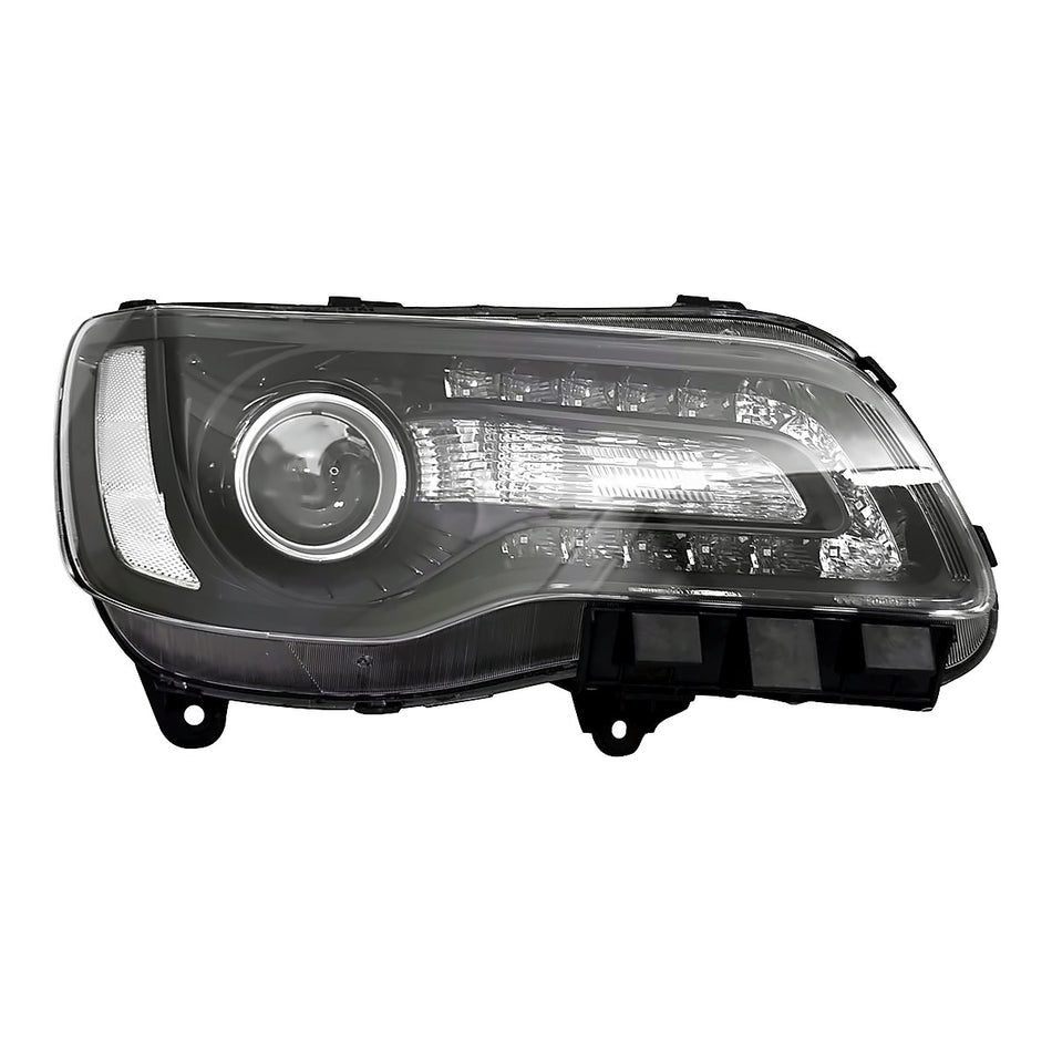 2018-2023 Chrysler 300 Headlight Passenger Side Halogen Black Projection Type – Front View (CH2503331)