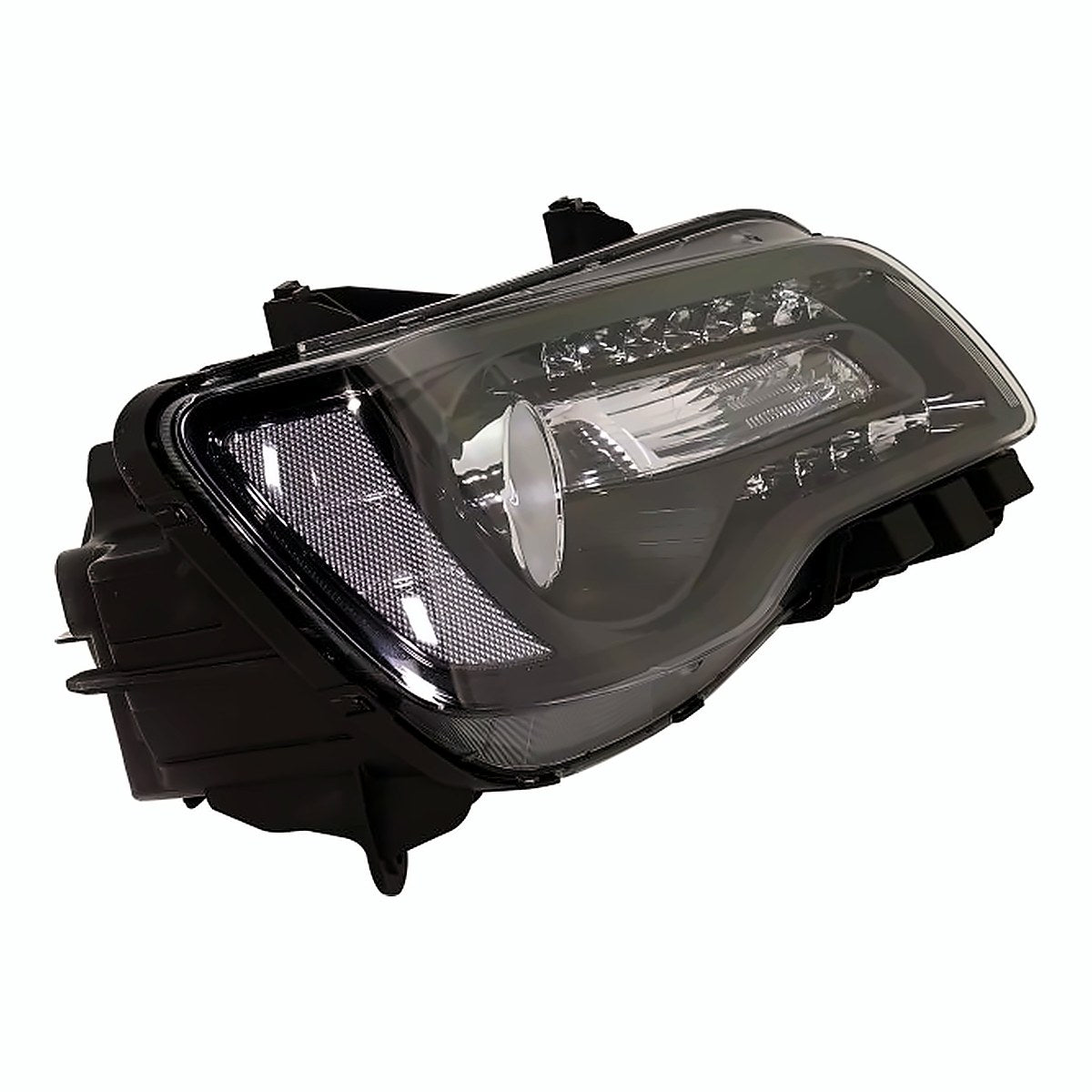 2018-2023 Chrysler 300 Headlight Passenger Side Halogen Black Projection Type – Angle View (CH2503331)