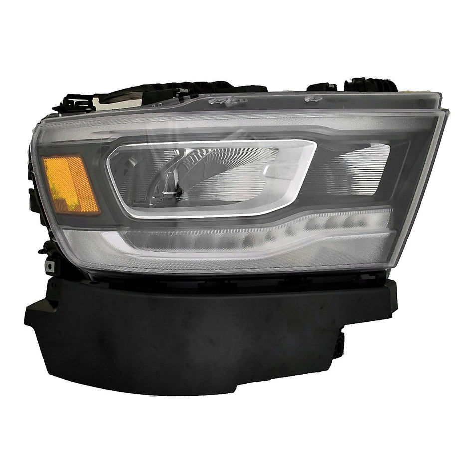 2019-2024 Ram 1500 Headlight Passenger Side Led Chrome Bezel Reflector Type Without Logo – CH2503332