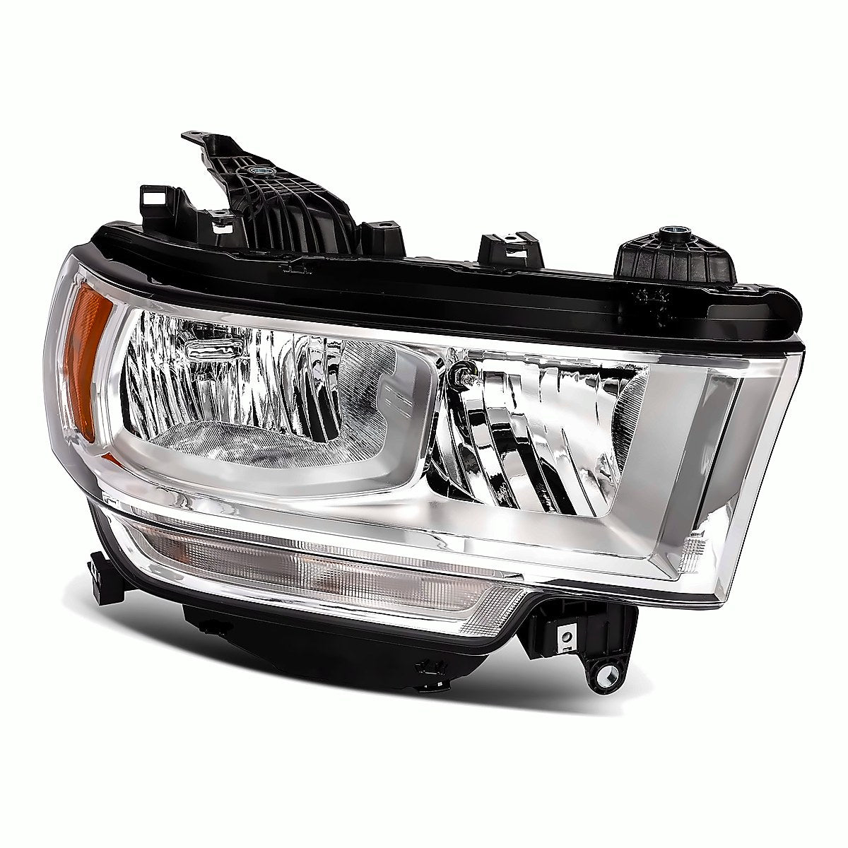 2019-2024 Ram 2500 Headlight Passenger Side Halogen Chrome Bezel Without Logo – Side View (CH2503334)