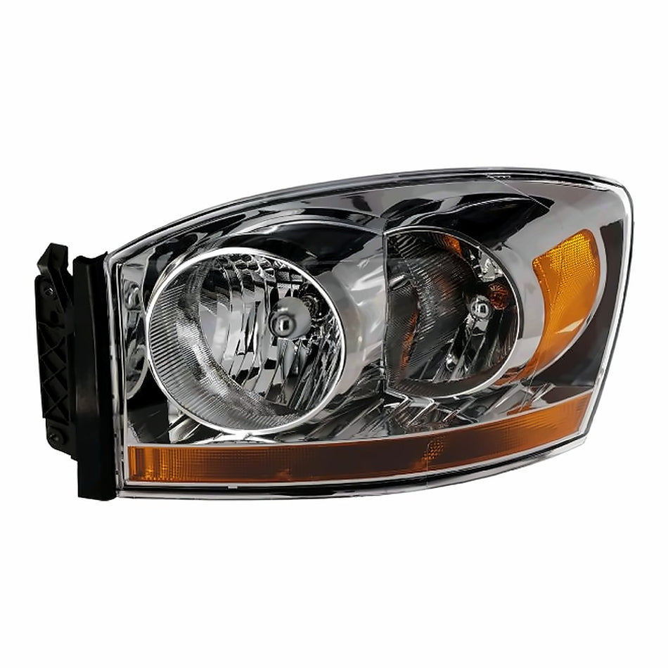 2006 Dodge Ram_Mega_Cab Headlight Driver Side Without Black Bezel – Front View (CH2518114)