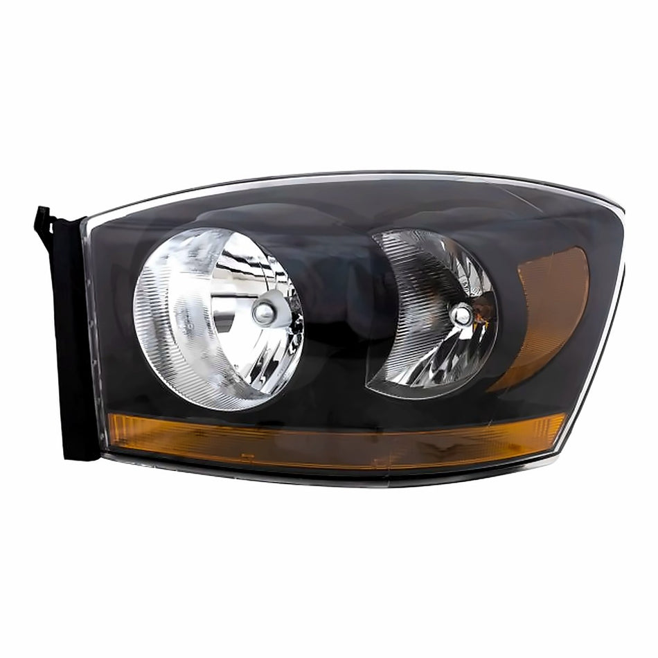 2006 Dodge 1500 Headlight Driver Side With Black Beezel – Front View (CH2518115)