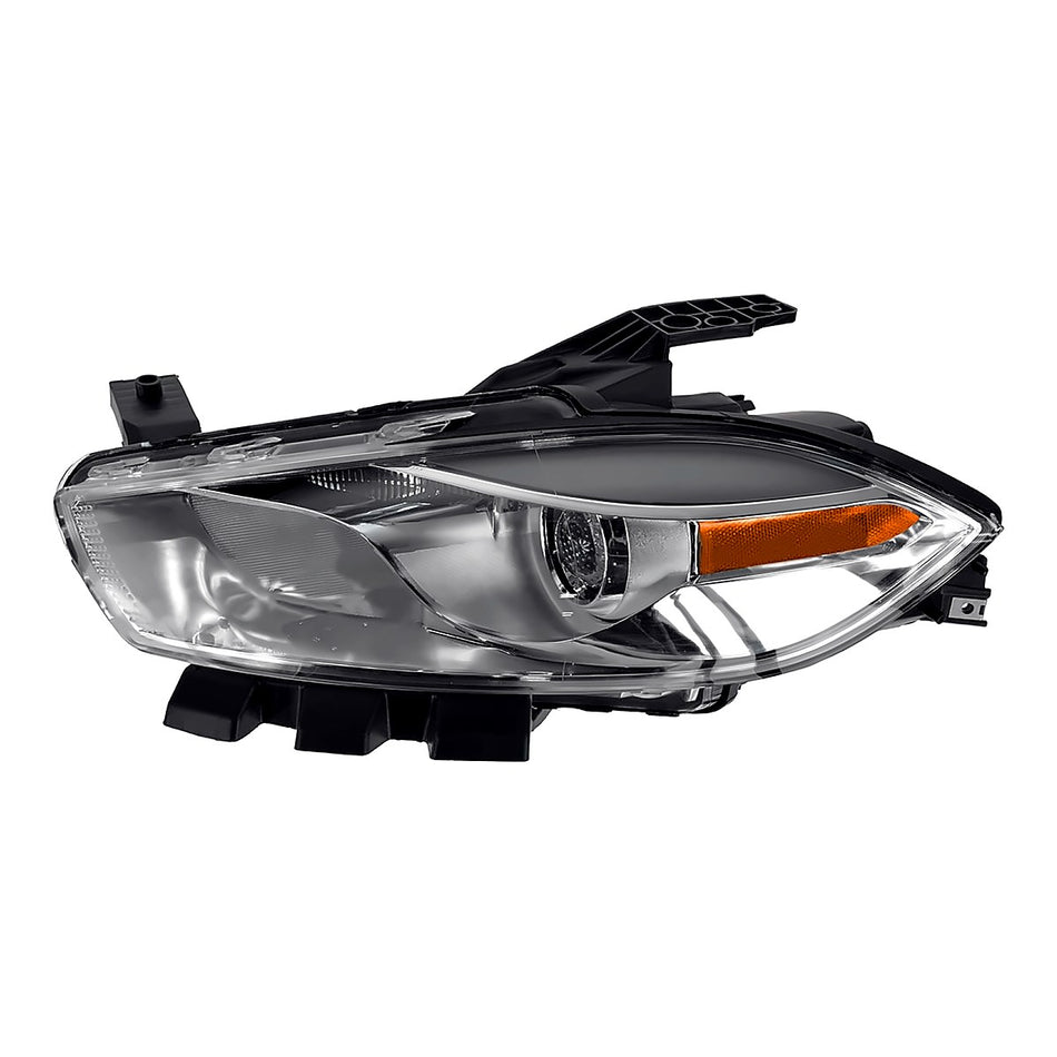 2013-2015 Dodge Dart Headlight Driver Side Halogen Chrome Bezel – Side View (CH2518143)