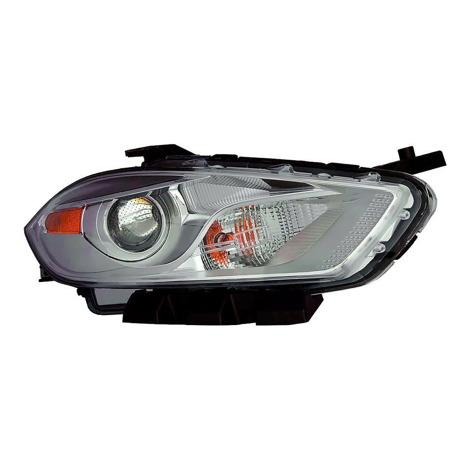 2013-2015 Dodge Dart Headlight Passenger Side Halogen Chrome Bezel – Front View (CH2519143)