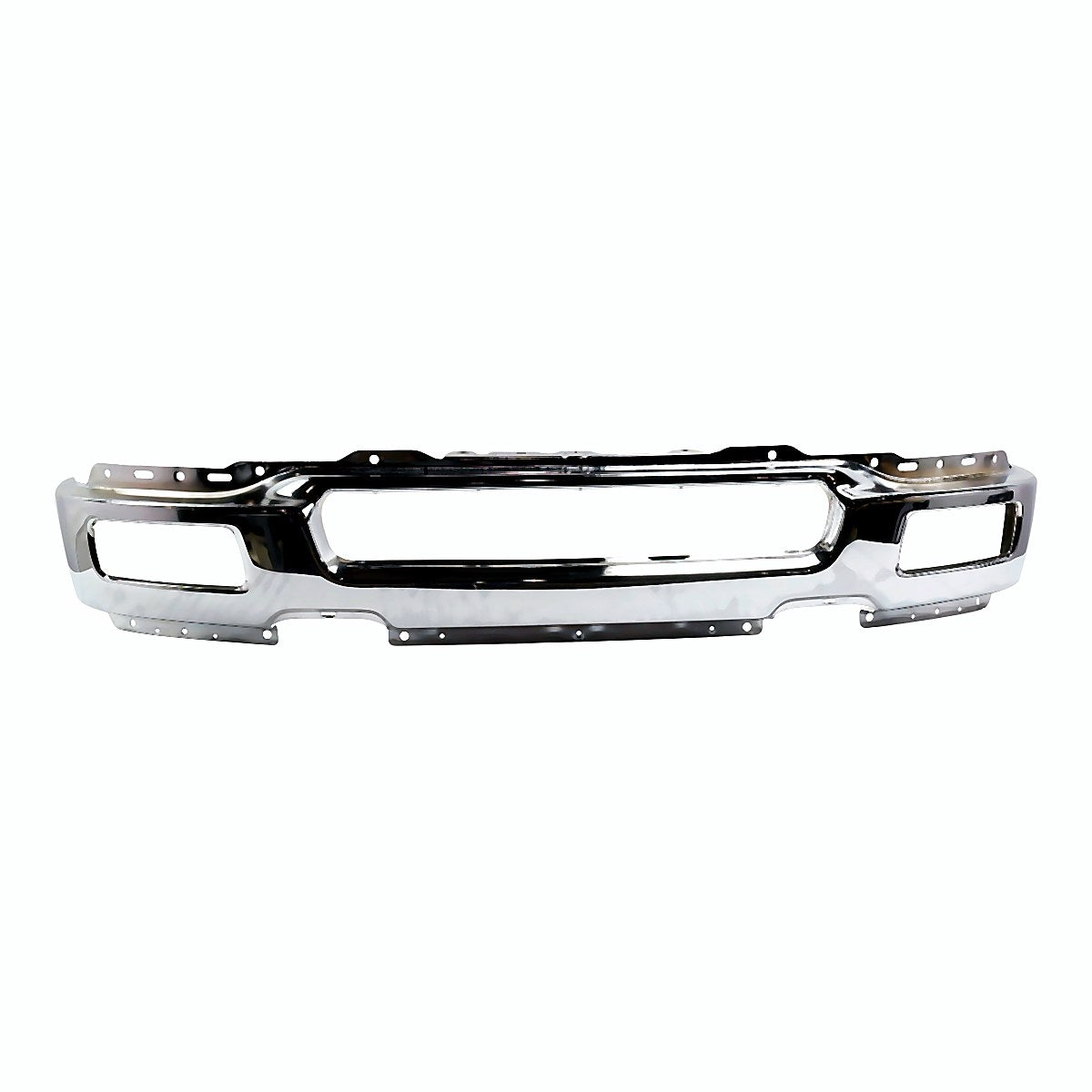 2004-2006 Ford F150 Bumper Front Steel Chrome With Square Fog Light Hole_FO1002390
