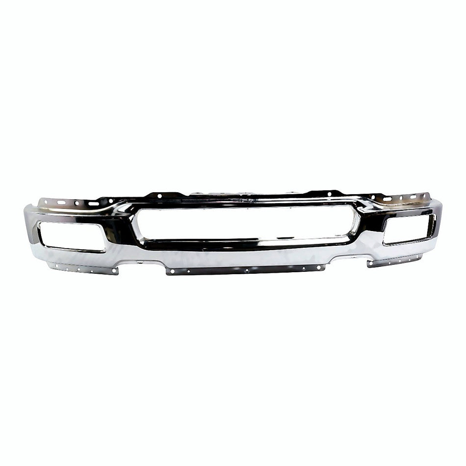 2004-2006 Ford F150 Bumper Front Steel Chrome With Square Fog Light Hole_FO1002390