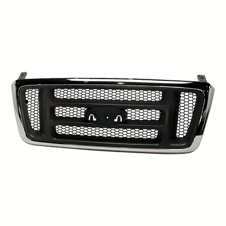 2004 Ford F150 Grille Chrome/Black With Bars Exclude Heritage Model – Front View (FO1200413)