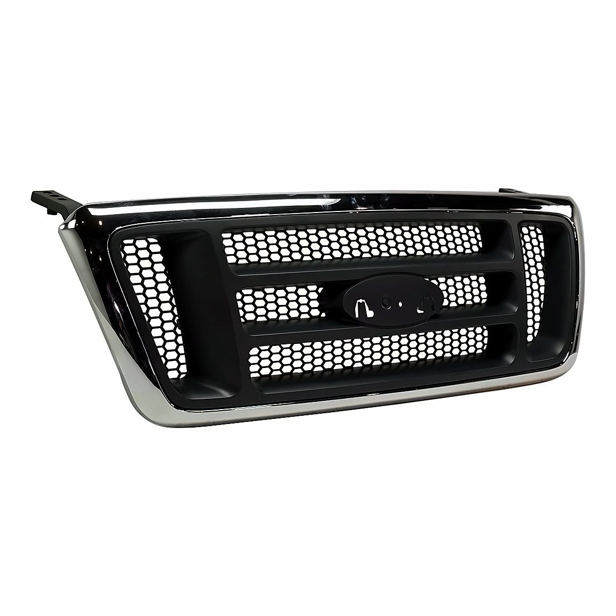 2004 Ford F150 Grille Chrome/Black With Bars Exclude Heritage Model – Side View (FO1200413)