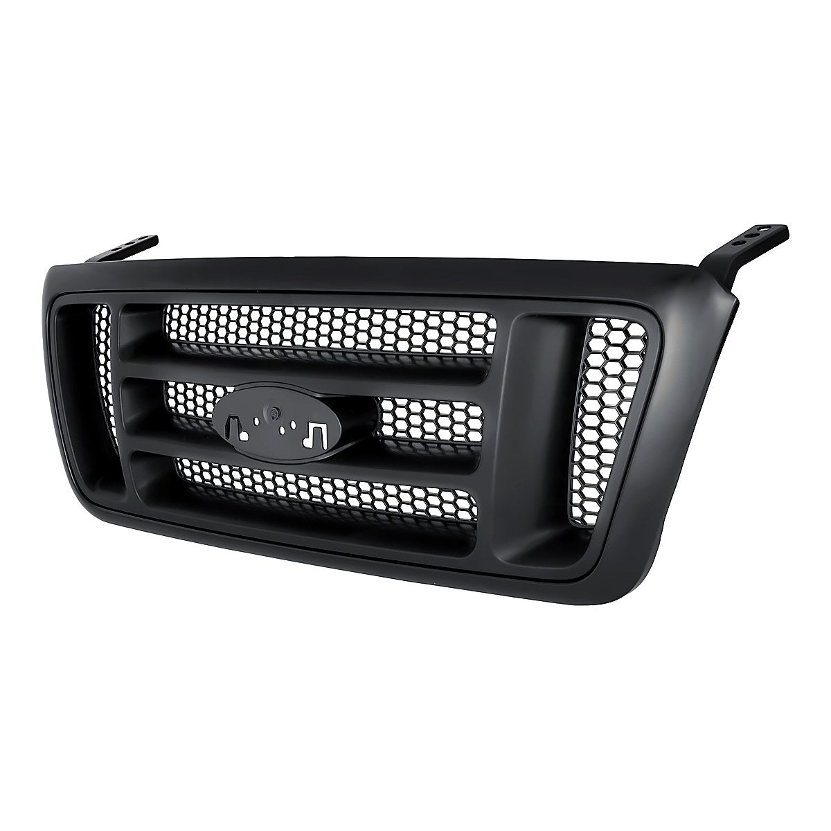 2004-2008 Ford F150 Grille Bar Design With Ptm Frontame/Dark Gray Textured H Bars/Black Honeycomb – Side View (FO1200414)