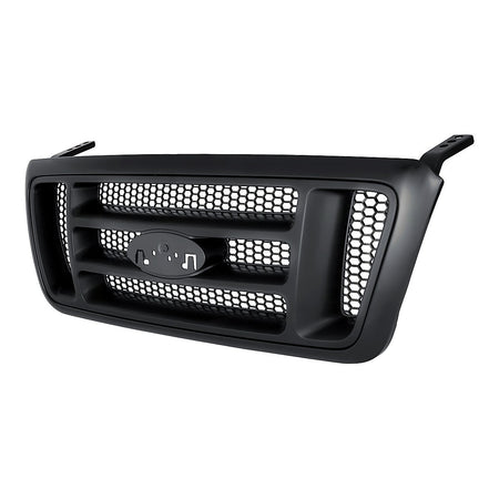 2004-2008 Ford F150 Grille Bar Design With Ptm Frontame/Dark Gray Textured H Bars/Black Honeycomb – Side View (FO1200414)