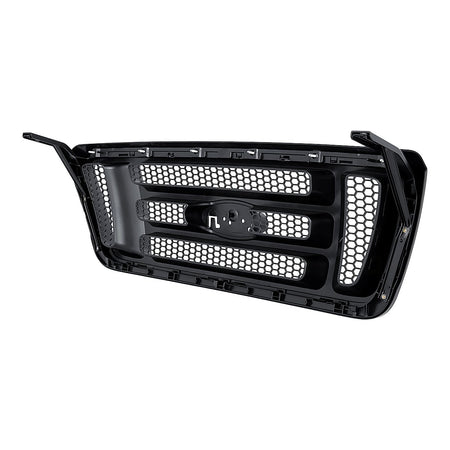 2004-2008 Ford F150 Grille Bar Design With Ptm Frontame/Dark Gray Textured H Bars/Black Honeycomb – Back View (FO1200414)
