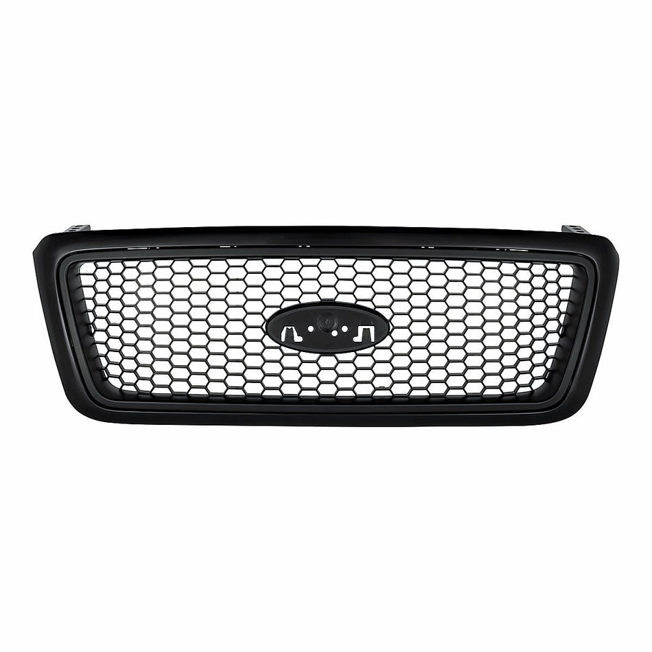 2004-2006 Ford F150 Grille Xlt Model Black Frontame With Black Honeycomb Insert Ptm Exclude Heritage Model – Front View (FO1200415)