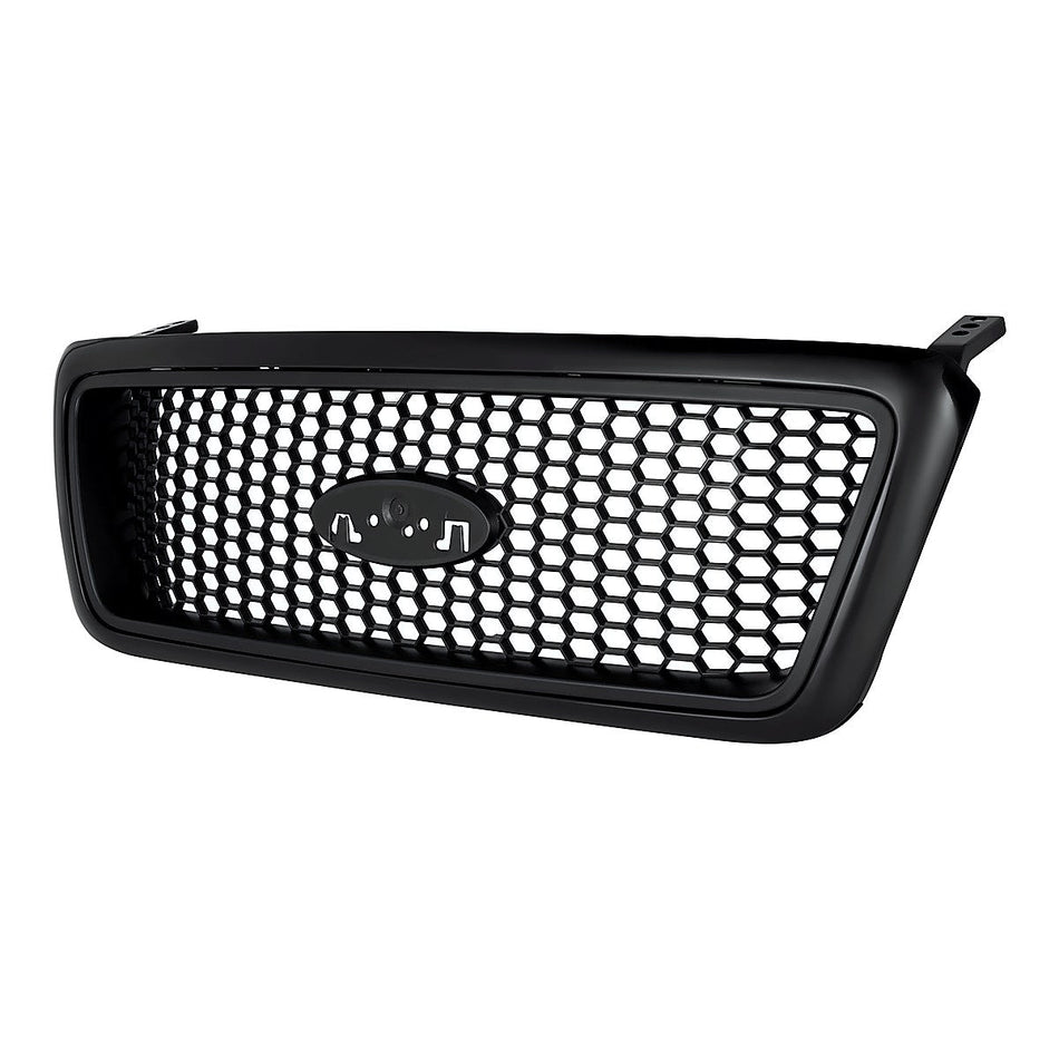 2004-2006 Ford F150 Grille Xlt Model Black Frontame With Black Honeycomb Insert Ptm Exclude Heritage Model – Side View (FO1200415)