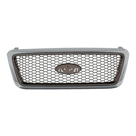 2004-2008 Ford F150 Grille Chrome Frontame With Champagne Honeycomb Lariat Model – Front View (FO1200427)