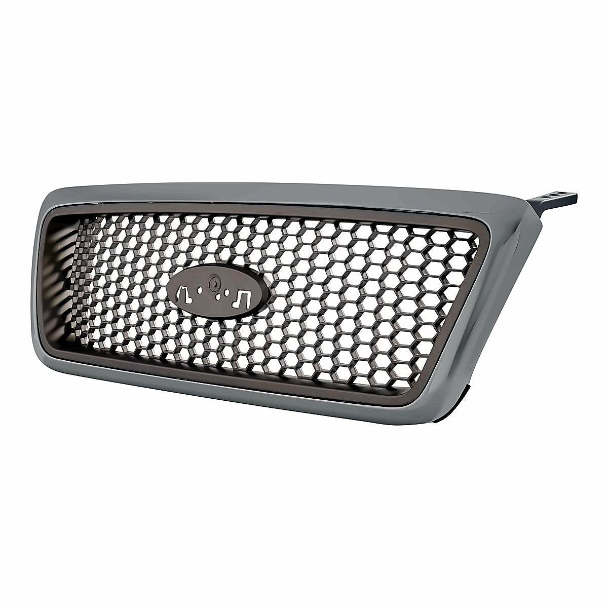 2004-2008 Ford F150 Grille Chrome Frontame With Champagne Honeycomb Lariat Model – Side View (FO1200427)