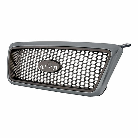 2004-2008 Ford F150 Grille Chrome Frontame With Champagne Honeycomb Lariat Model – Side View (FO1200427)