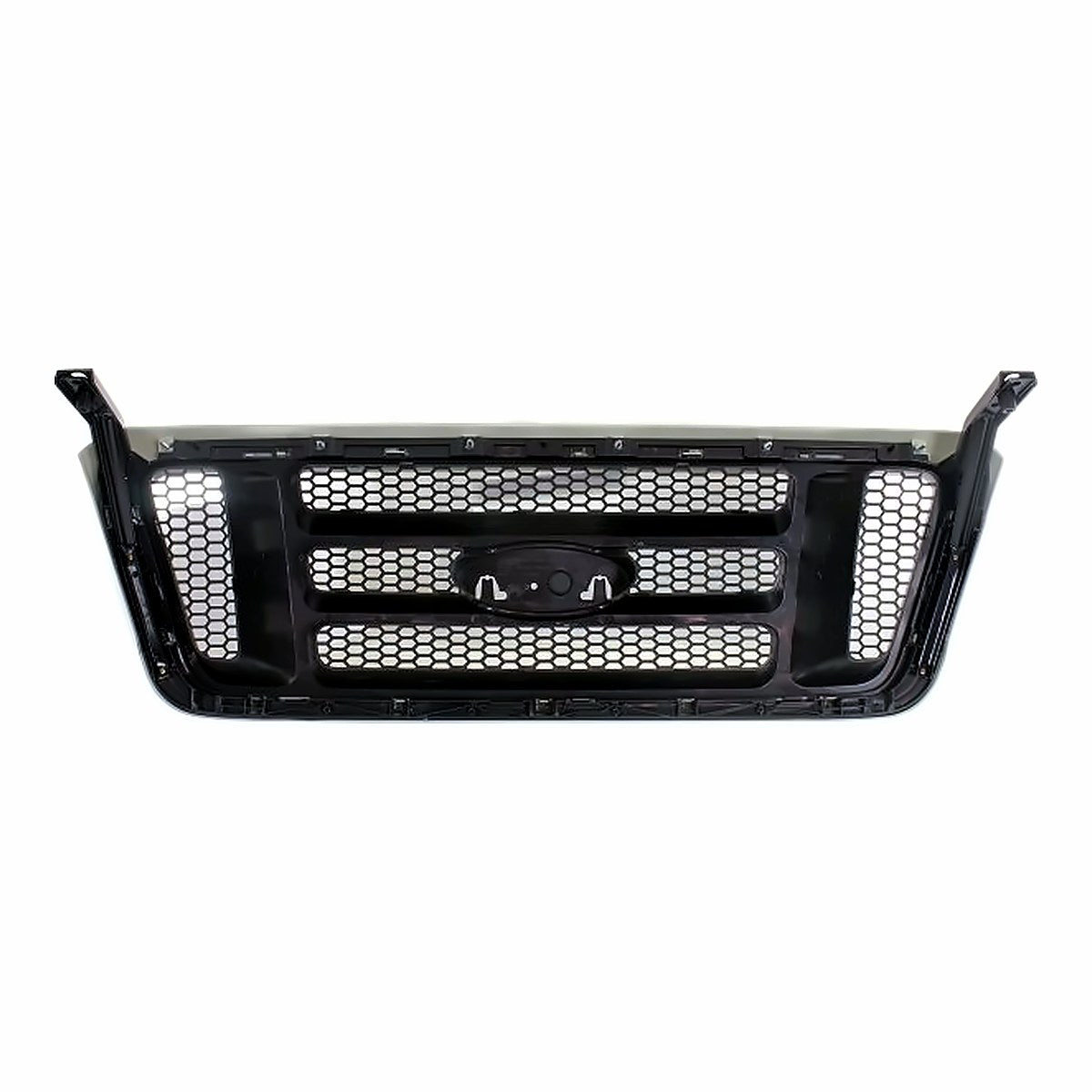 2005-2008 Ford F150 Grille Dark Gray With Frontame/H-Bar Type With Black Ptd Honeycomb Xl Model – Back View (FO1200465)