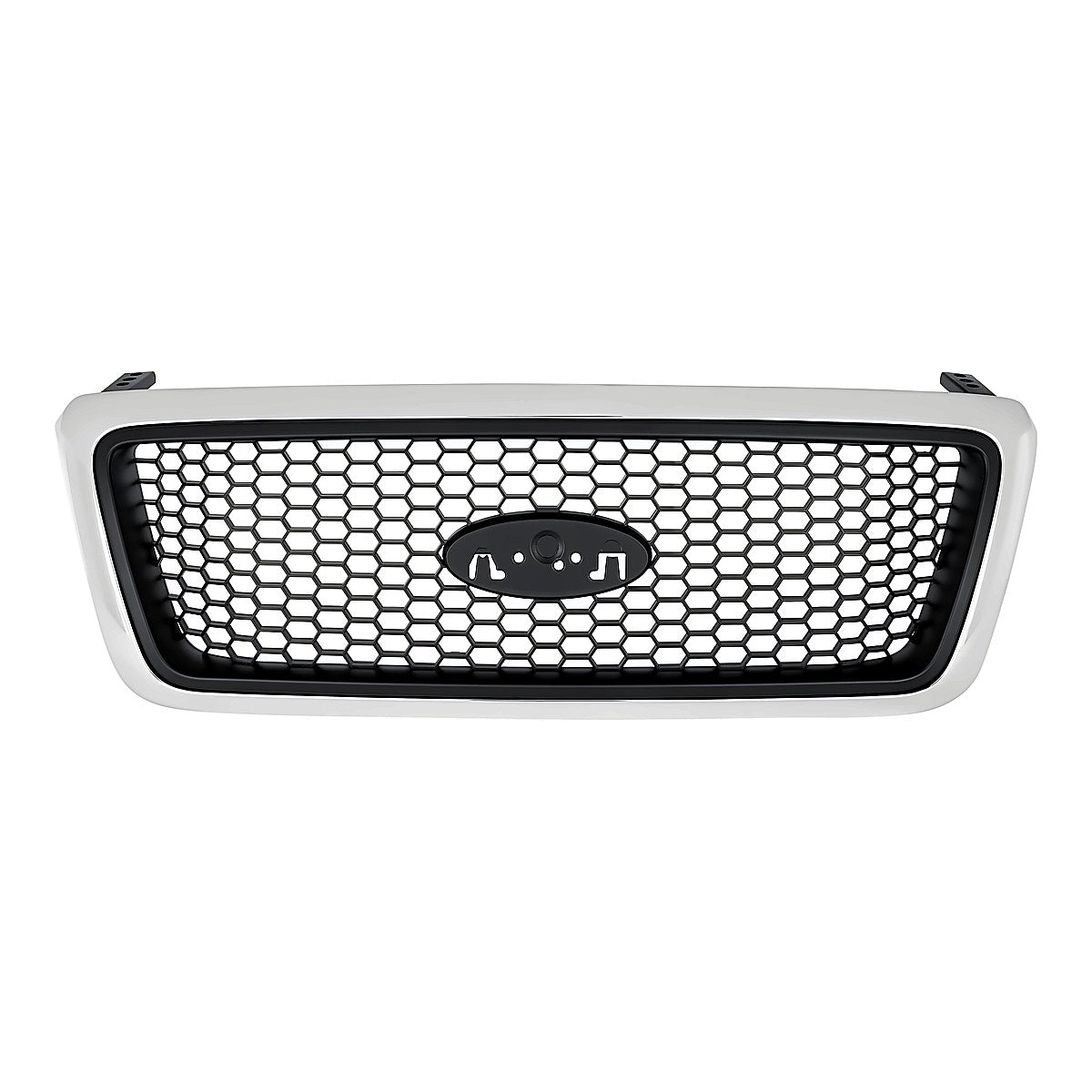 2006-2008 Ford F150 Grille Chrome Frontame With Black Honeycomb Xlt Model – Front View (FO1200469)
