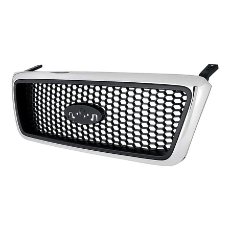 2006-2008 Ford F150 Grille Chrome Frontame With Black Honeycomb Xlt Model – Side View (FO1200469)