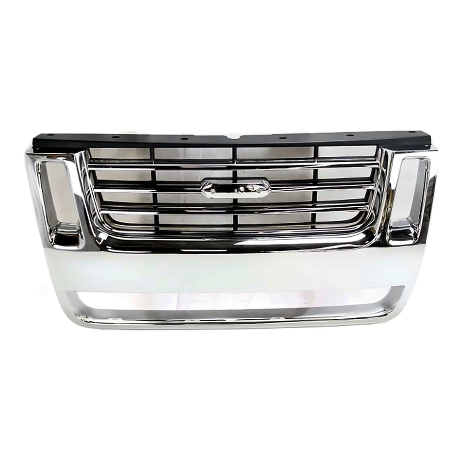 2006-2010 Ford Explorer Grille Chrome/Black Bar Style Expt Adrenalin Pkg – Front View (FO1200477)