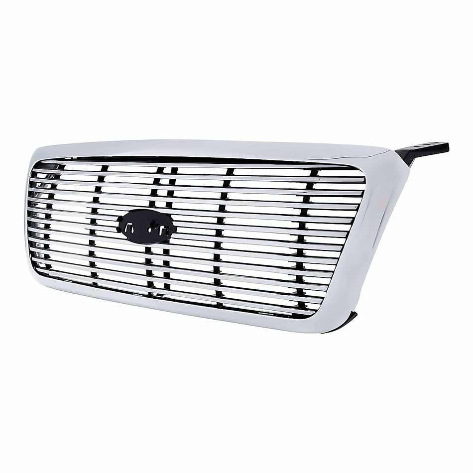 2007-2008 Ford F150 Grille Chrome With Chrome Frontame Lariat – Side View (FO1200502)