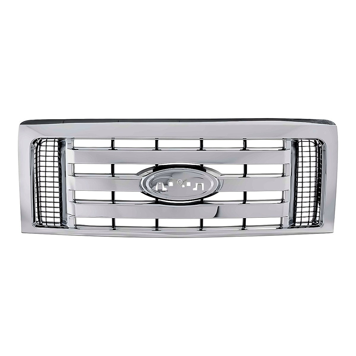 2009-2012 Ford F150 Grille Xlt Chrome Frontame 3 Chrome Bars – Front View (FO1200511)