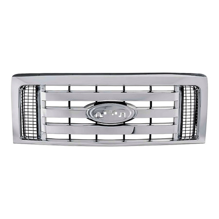 2009-2012 Ford F150 Grille Xlt Chrome Frontame 3 Chrome Bars – Front View (FO1200511)