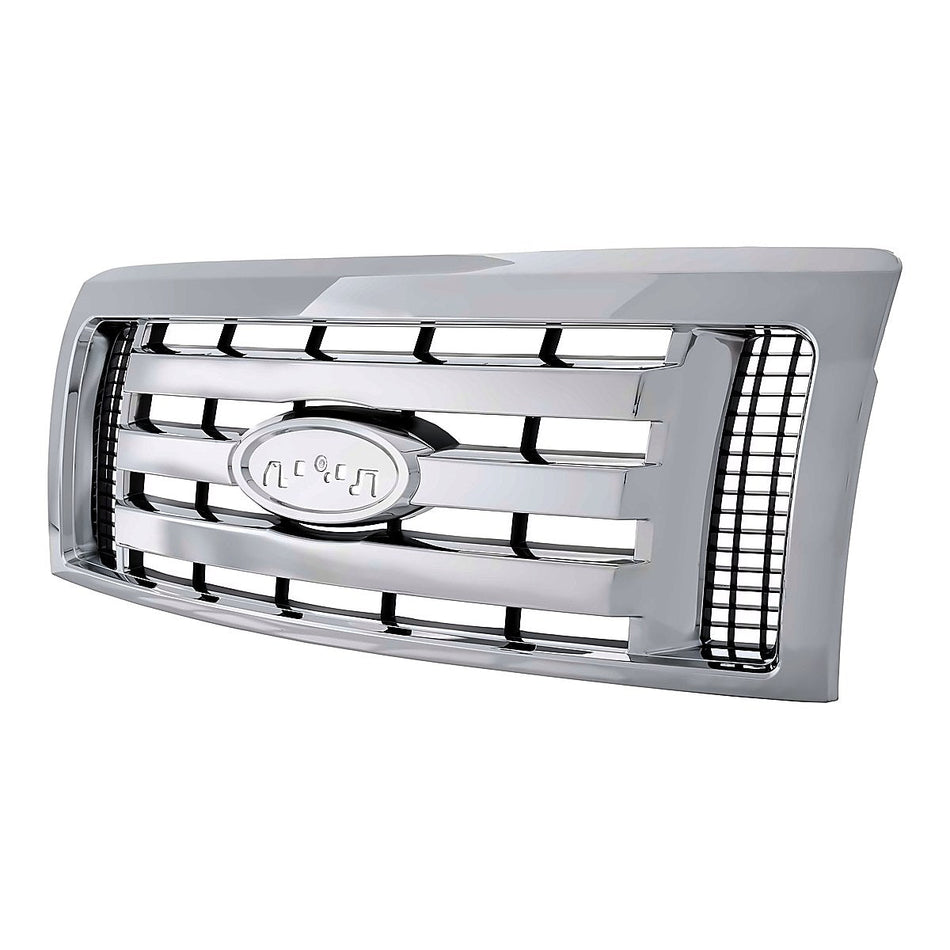 2009-2012 Ford F150 Grille Xlt Chrome Frontame 3 Chrome Bars – Side View (FO1200511)