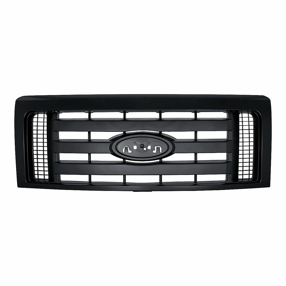 2009-2012 Ford F150 Grille Stx Fx4 Painted Frontame 3 Textured Bar – Front View (FO1200512)