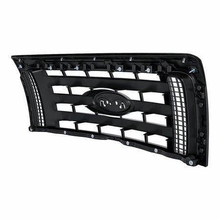2009-2012 Ford F150 Grille Stx Fx4 Painted Frontame 3 Textured Bar – Back View (FO1200512)