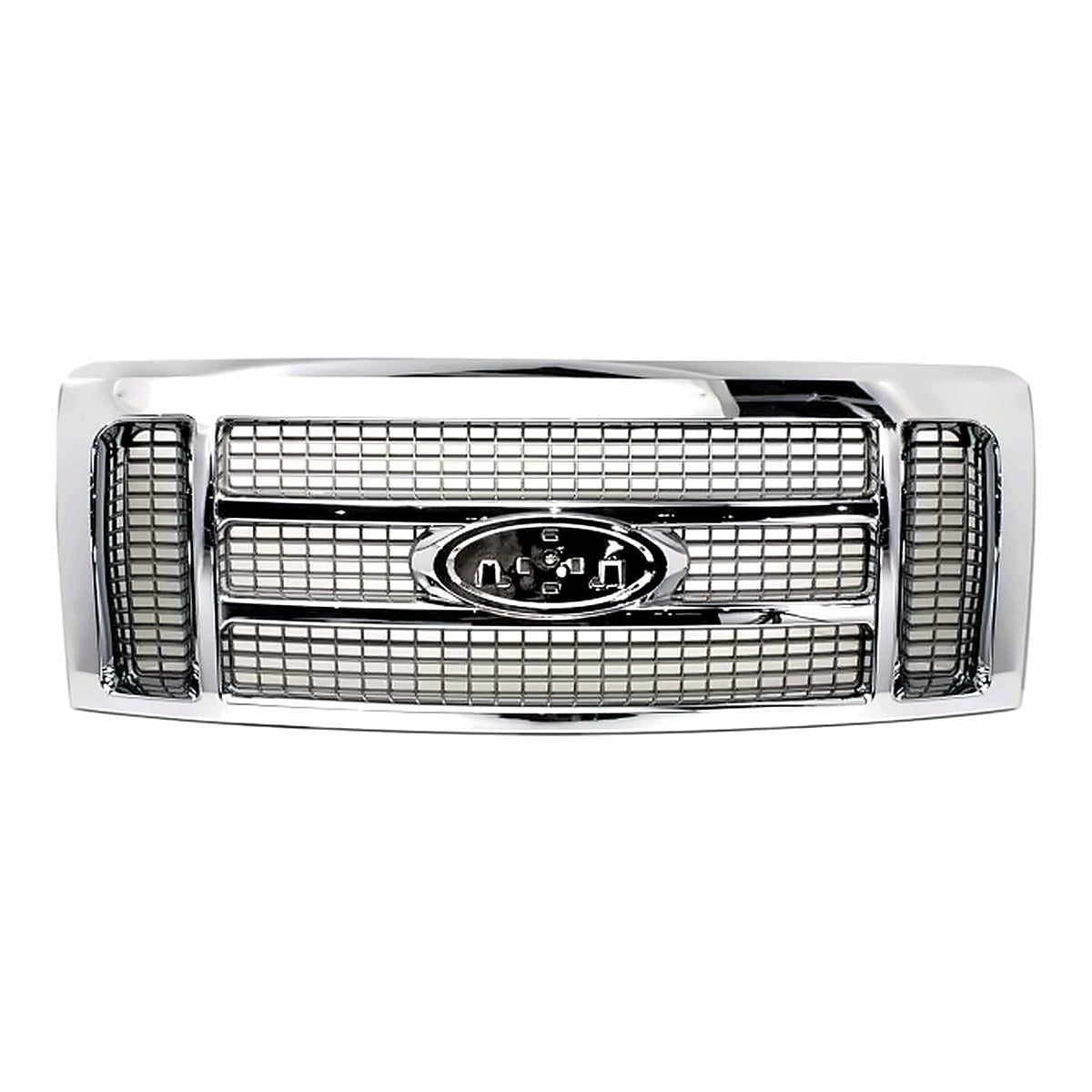 2009-2012 Ford F150 Grille King Ranch Gold With Chrome Frontame – Front View (FO1200522)
