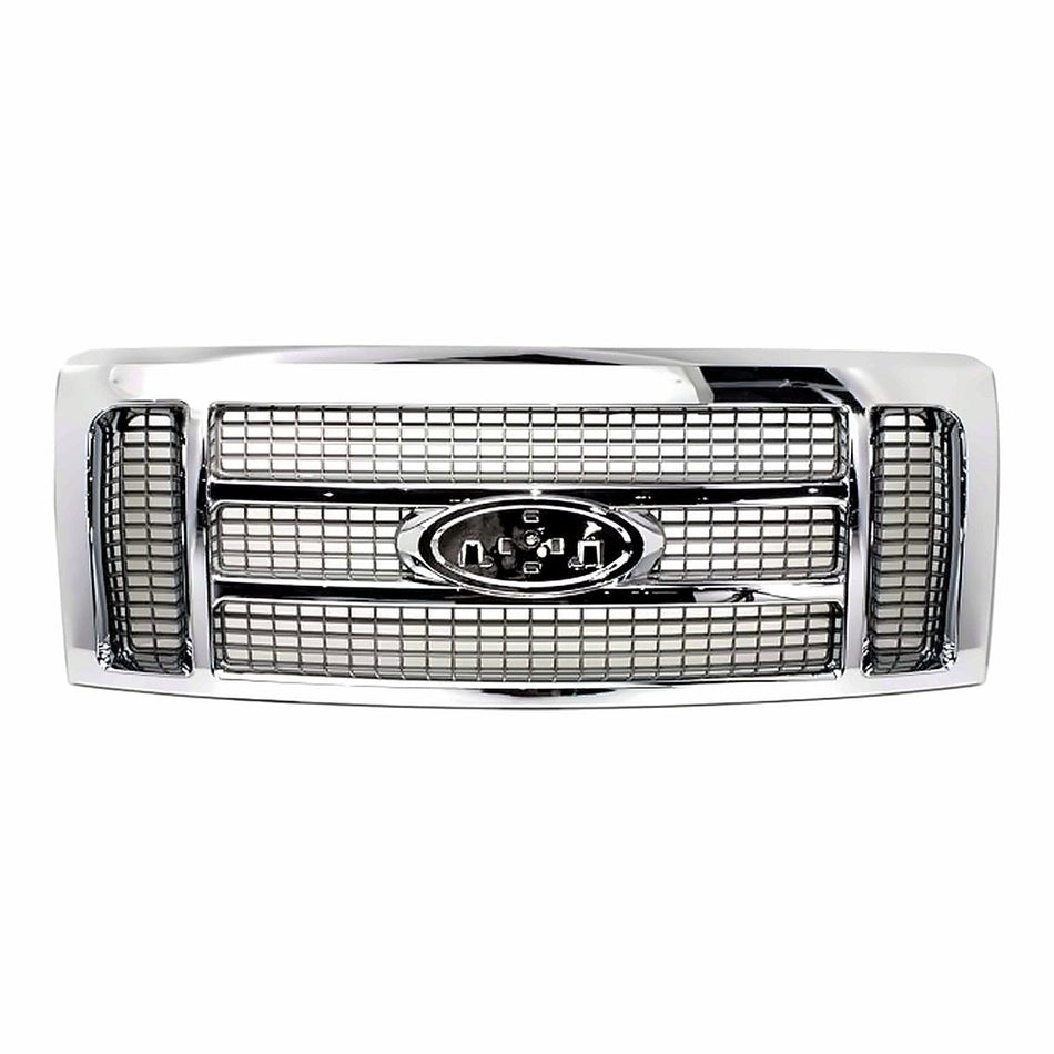 2009-2012 Ford F150 Grille King Ranch Gold With Chrome Frontame – Front View (FO1200522)